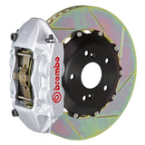 Brembo Performance (328x28mm) / 2-Piece Slotted Type-1 / Silver (P-Style - Cast Monobloc Radial Mount) Brembo 4-Piston GT System (Rear) - Audi / TT 3.2L / TT-S / TT-RS (8J) 2P2.6007A3