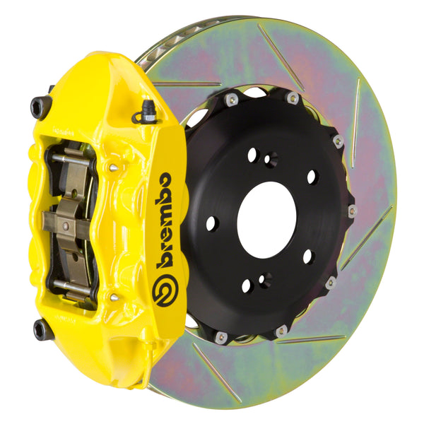 Brembo Performance (328x28mm) / 2-Piece Slotted Type-1 / Yellow (P-Style - Cast Monobloc Radial Mount) Brembo 4-Piston GT System (Rear) - Audi / TT 3.2L / TT-S / TT-RS (8J) 2P2.6007A5