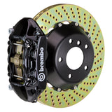 Brembo (380x28mm) / 2-Piece Drilled / Black (P-Style - Cast Monobloc Radial Mount) Brembo 4-Piston GT System (Rear) - Porsche / Panamera / S / 4S / Turbo (970) 2P1.9024A1