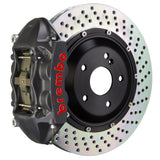 Brembo (380x28mm) / 2-Piece Drilled / Black Hard Anodized (P-Style - Cast Monobloc Radial Mount) Brembo 4-Piston GT-S System (Rear) - Porsche / C2 / C4 / C2S / C4S / GT-SS (non PCCB) 2P1.9036AS