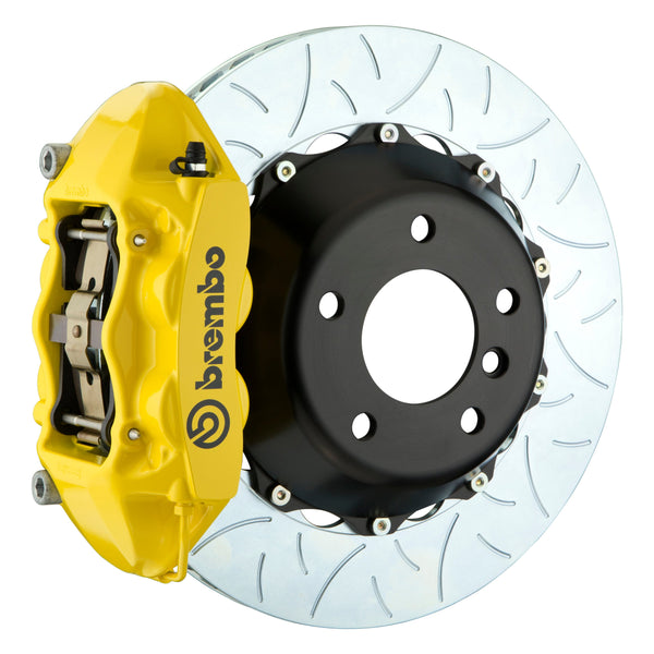 Brembo Performance (345x28mm) / 2-Piece Slotted Type-3 / Yellow (P-Style - Cast Monobloc Radial Mount) Brembo 4-Piston GT System (Rear) - Porsche / 993 C2/C4/C4S/Turbo 2P3.8019A5