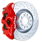 Brembo Performance (345x30mm) / 1-Piece Drilled / Red (S-Style - Cast Monobloc Radial Mount) Brembo 4-Piston GT System (Front) - VW/Audi / A3 (8V) / TT (8S) / Golf / GTI / Golf Alltrack (Mk7) / Golf (Mk8) 1S4.8003A2