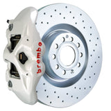Brembo (345x30mm) / 1-Piece Drilled / White (S-Style - Cast Monobloc Radial Mount) Brembo 4-Piston GT System (Front) - VW/Audi / GLI / GTI (Mk5-6) / CC / Beetle Turbo / A3 (8P) 1S4.8002A6