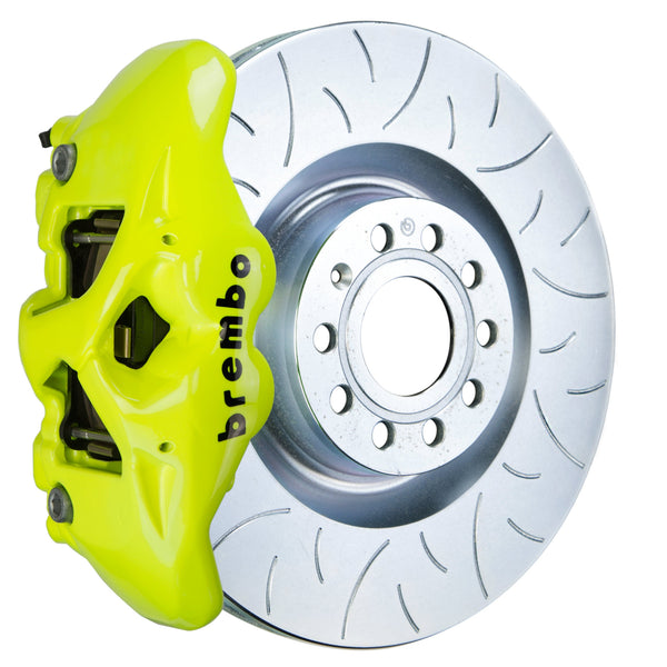 Brembo Performance (345x30mm) / 1-Piece Slotted Type-3 / Flourescent Yellow (S-Style - Cast Monobloc Radial Mount) Brembo 4-Piston GT System (Front) - Audi / TT / TT-S (8J) 1S5.8001A7