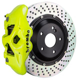 Brembo (380x28mm) / 2-Piece Drilled / Flourescent Yellow (S-Style - Cast Monobloc Radial Mount) Brembo 4-Piston GT System (Rear) - BMW / 330i / M340i / 430i / M440i (incl xDrive) (G2x) / Toyota Supra (A90) 2S1.9020A7