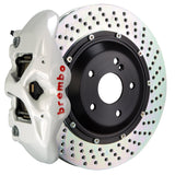 Brembo (380x28mm) / 2-Piece Drilled / White (S-Style - Cast Monobloc Radial Mount) Brembo 4-Piston GT System (Rear) - Porsche / Panamera / S / 4S / Turbo (970) 2S1.9004A6