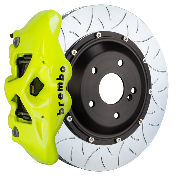 Brembo (380x28mm) / 2-Piece Slotted Type-3 / Flourescent Yellow (S-Style - Cast Monobloc Radial Mount) Brembo 4-Piston GT System (Rear) - Porsche / Panamera / S / 4S / Turbo (970) 2S3.9004A7