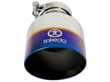 AFE aFe Takeda 304 Stainless Steel Clamp-On Exhaust Tip 2.5in. Inlet / 4.5in. Outlet - Blue Flame 49T25454-L07