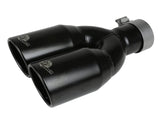 AFE MACH Force-Xp 409 Stainless Steel Clamp-on Exhaust Tip 2.5in Inlet 3.5in Outlet - Black 49T25374-B12