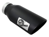 AFE aFe Power MACH Force-Xp 4in In x 6in Out x 15in L Driver Side Clamp-On 4in 409 SS Exhaust Tip-Black 49T40601-B15