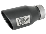 AFE aFe MACH Force-Xp 3in 304 SS Metallic Black Exhaust Tip 3in In x 4-1/2in Out x 9in L Bolt-On Left 49T30452-B091