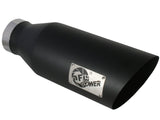 AFE aFe MACHForce XP Exhausts Tips SS-304 EXH Tip 4In x 7Out x 18L Bolt-On (blk) 49-92023-B
