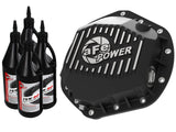 aFe Pro Series Rear Diff Cover Black w/ Machined Fins & Gear Oil 01-18 GM Diesel Trucks V8-6.6L (td) | 46-71061B