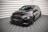 Maxton Design GLOSS BLACK Maxton Design Front Splitter Flaps Audi RS3 Sportback / Sedan 8Y AURS38YCNC-FSF1G