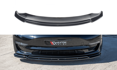 Maxton Design New GLOSS BLACK Maxton Design Front Splitter V.2 Tesla Model 3 TE-MODEL3-1-FD2R+FD2G