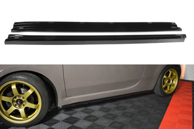 Maxton Design New GLOSS BLACK Maxton Design Side Skirts Diffusers Fiat 500 Hatchback Preface FI-500-SD1G