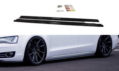 Maxton Design New GLOSS BLACK Maxton Design Side Skirts Diffusers Audi A8 D4 AU-A8-D4-SD1G
