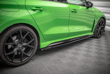 Maxton Design GLOSS BLACK SIDE SKIRTS DIFFUSERS AUDI RS3 SEDAN 8Y AU-RS3-8Y-S-SD1G