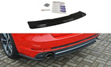 Maxton Design New GLOSS BLACK Maxton Design Central Rear Splitter Audi A4 B9 S-Line AU-A4-B9-SLINE-AV-RD1G