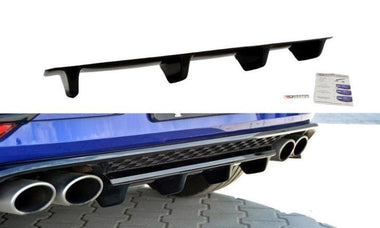 Maxton Design New GLOSS BLACK Maxton Design Central Rear Splitter VW Golf R Mk7 (Facelift) VW-GO-7F-R-RS2G