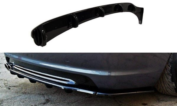 Maxton Design New GLOSS BLACK Maxton Design Central Rear Splitter For BMW 3 E46 M-Package Coupe (With Vertical Bars) BM-3-46-C-MPACK-RD1+RD2G