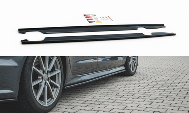 Maxton Design GLOSS BLACK Maxton Design Side Skirts Diffusers Audi S6 / A6 S-Line C7 FL AU-S6-C7F-SD1G