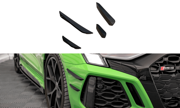 Maxton Design BLACK Maxton Design Front Bumper Wings (Canards) - Audi / 8Y / RS3 AU-RS3-8Y-CAN1