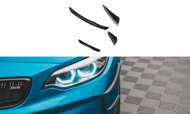 Maxton Design BLACK Maxton Design Front Bumper Wings (Canards) BMW M2 F87 BM-2-87-M-CAN1