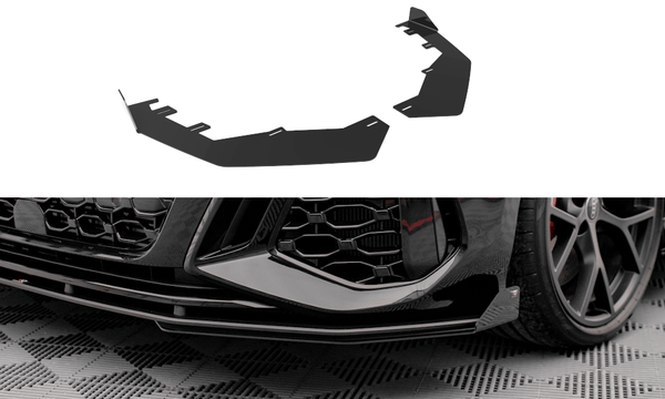 Maxton Design GLOSS BLACK Maxton Design Front Splitter Flaps Audi RS3 Sportback / Sedan 8Y AURS38YCNC-FSF1G