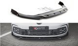 Maxton Design New GLOSS BLACK Maxton Design Front Splitter + Flaps V.2 Volkswagen Golf Mk8 GTi / R-Line VW-GO-8-GTI-FD2G+FSF