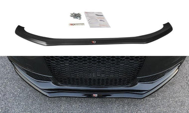 Maxton Design New GLOSS BLACK Maxton Design Front Splitter V.1 Audi S4 / A4 S-Line B8 FL AU-S4-B8F-FD1G