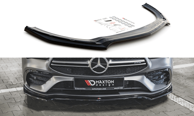 Maxton Design GLOSS BLACK Maxton Design Front Splitter V.1 Mercedes-AMG CLA 35 Aero C118 ME-CLA-118-35AMG-FD1G