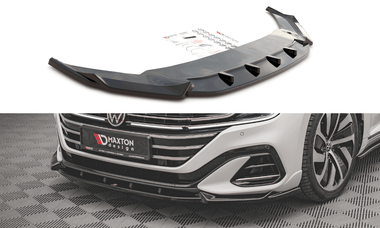 Maxton Design New GLOSS BLACK Maxton Design Front Splitter V.1 Volkswagen Arteon R-Line Facelift VW-AR-1F-RLINE-FD1G