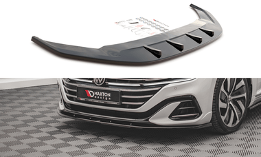 Maxton Design New GLOSS BLACK Maxton Design Front Splitter V.2 Volkswagen Arteon R-Line Facelift VW-AR-1F-RLINE-FD2G