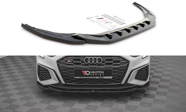 Maxton Design Gloss Black Maxton Design Front Splitter V.4 Audi / 8Y / A3 S-Line / S3 AU-A3-8Y-SLINE-FD4G