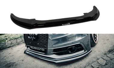 Maxton Design New GLOSS BLACK Maxton Design Hybrid Front Splitter Audi S6 / A6 S-Line C7 AU-A6-C7-SLINE-FD2G+CNCA