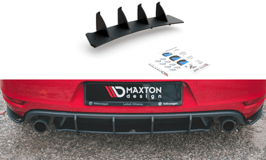 Maxton Design New BLACK Maxton Design Racing Durability Rear Diffuser V.2 Volkswagen Golf GTi Mk6 VWGO6GTICNC-RS2B