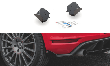 Maxton Design New BLACK + GLOSS FLAPS Maxton Design Racing Durability Rear Side Splitters + Flaps Volkswagen Golf GTi Mk6 VWGO6GTICNC-RSD1B+RSF1G