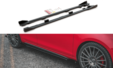 Maxton Design New BLACK + GLOSS FLAPS Maxton Design Racing Durability Side Skirts Diffusers + Flaps Volkswagen Golf GTi Mk6 VWGO6GTICNC-SD1B+SRF1G