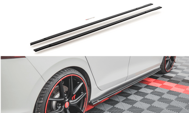 Maxton Design New BLACK Maxton Design Racing Durability Side Skirts Diffusers Volkswagen Golf Mk8 GTi / GTi Clubsport / R-Line VWGO8GTICNC-SD1B