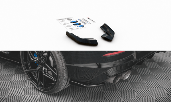 Maxton Design GLOSS BLACK Maxton Design Rear Side Splitters V.2 For - VW Golf R Mk8 VW-GO-8-R-RSD2G