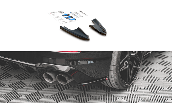 Maxton Design GLOSS BLACK Maxton Design Rear Side Splitters V.3 For - VW Golf R Mk8 VW-GO-8-R-RSD3G