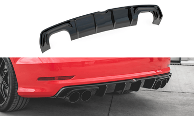 Maxton Design GLOSS BLACK Maxton Design Rear Valance Audi S3 Sedan 8V AU-S3-3-S-RS1G