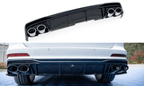 Maxton Design New GLOSS BLACK + CHROME TIPS Maxton Design Rear Valance + Exhaust Ends Imitation Audi A6 C8 S-Line AU-A6-C8-SLINE-RS1G+RS1RG+CHROME