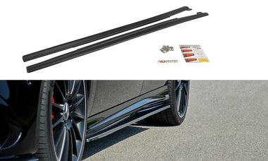 Maxton Design New GLOSS BLACK Maxton Design Side Skirts Diffusers Mercedes A W176/ CLA 117 AMG/ CLA 117 AMG Line Facelift ME-CLA-117F-AMG-SD1G