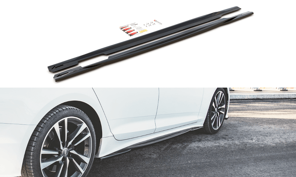 Maxton Design GLOSS BLACK Maxton Design Side Skirts Diffusers Audi S5 / A5 S-Line Sportback F5 Facelift AU-S5-2F-SD1G