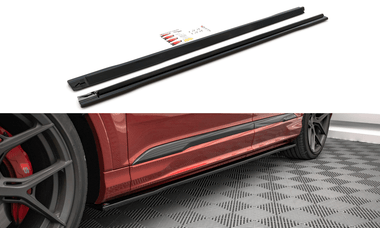Maxton Design GLOSS BLACK Maxton Design Side Skirts Diffusers - Audi / SQ7 / Q7 S-Line Mk2 (4M) Facelift AU-SQ7-2F-SD1G