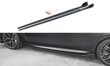 Maxton Design New GLOSS BLACK Maxton Design Side Skirts Diffusers + Flaps V.1 BMW M8 Gran Coupe F93 BM-M8-G16-GC-SD1G+SF