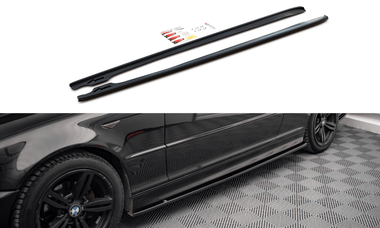Maxton Design GLOSS BLACK Maxton Design Side Skirts Diffusers V.2 BMW 3 Coupe M-Pack E46 BM-3-46-C-MPACK-SD2G