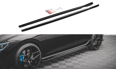 Maxton Design GLOSS BLACK Maxton Design Side Skirts Diffusers V.2 - VW Golf R Mk8 VW-GO-8-R-SD2G